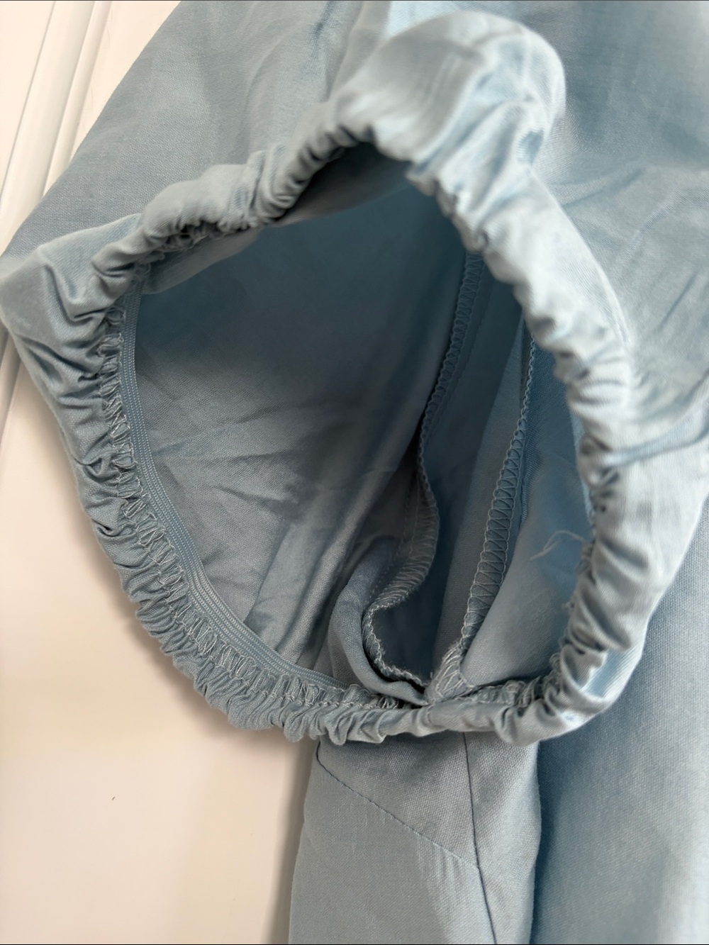H&M Light Blue Ruffle Collar Tie-Front Blouse, nwt - Picture 7 of 17